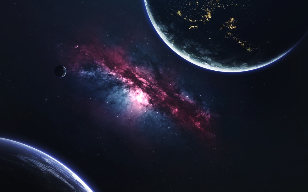 Sequels of Erabon Prophecy Trilogy sci-fi galaxy and planetary space scene representing the continuing journey beyond Myeem